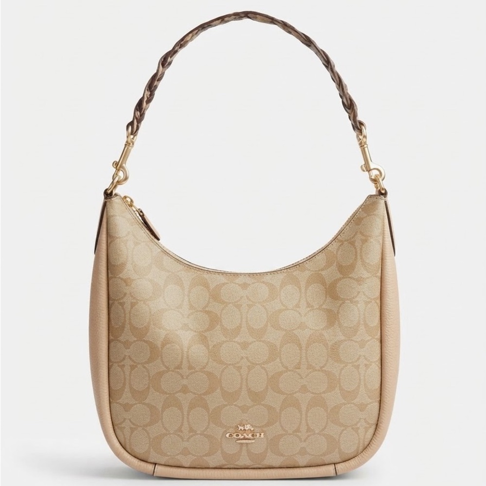 Coach Jules Hobo Bag in Signature Canvas - Light Khaki/Ivory